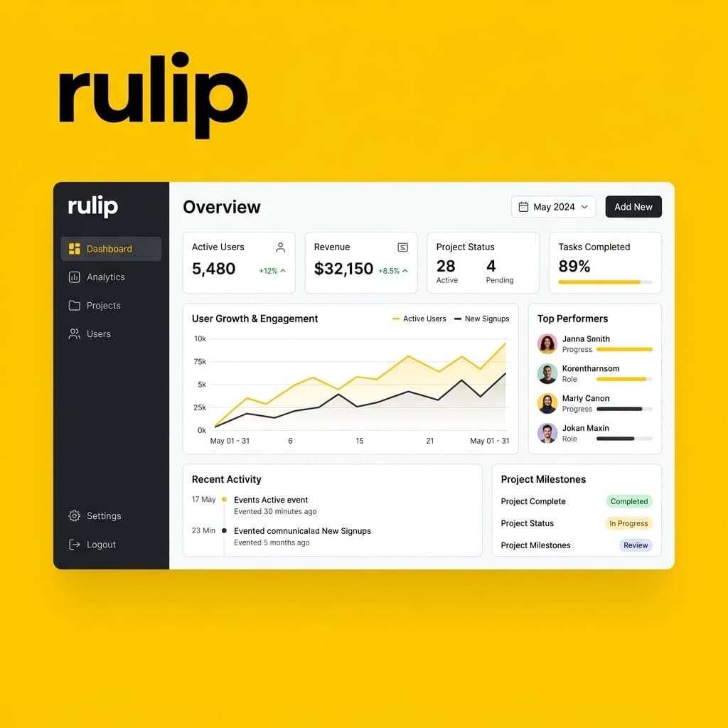rulip product interface mockup