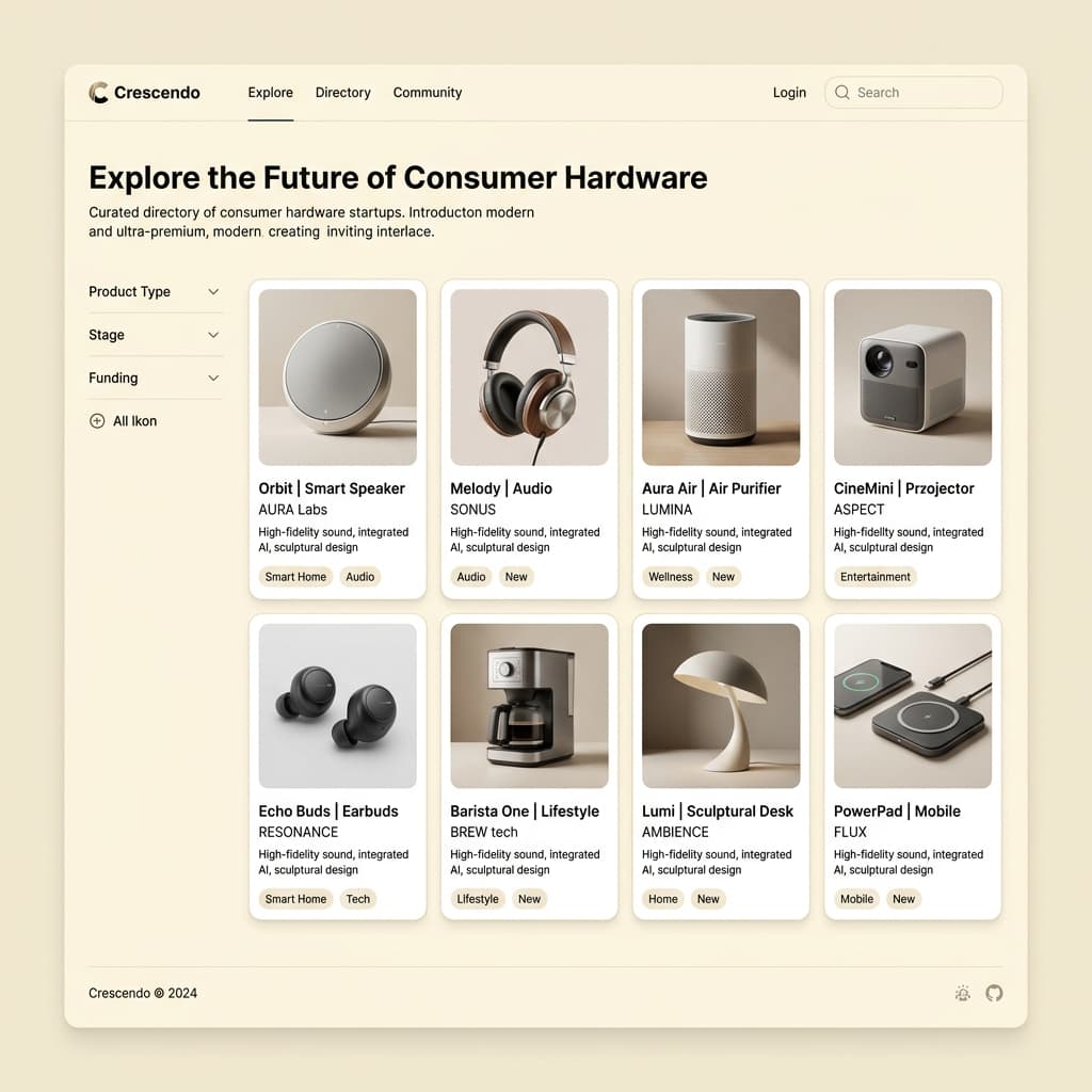 crescendo interface mockup