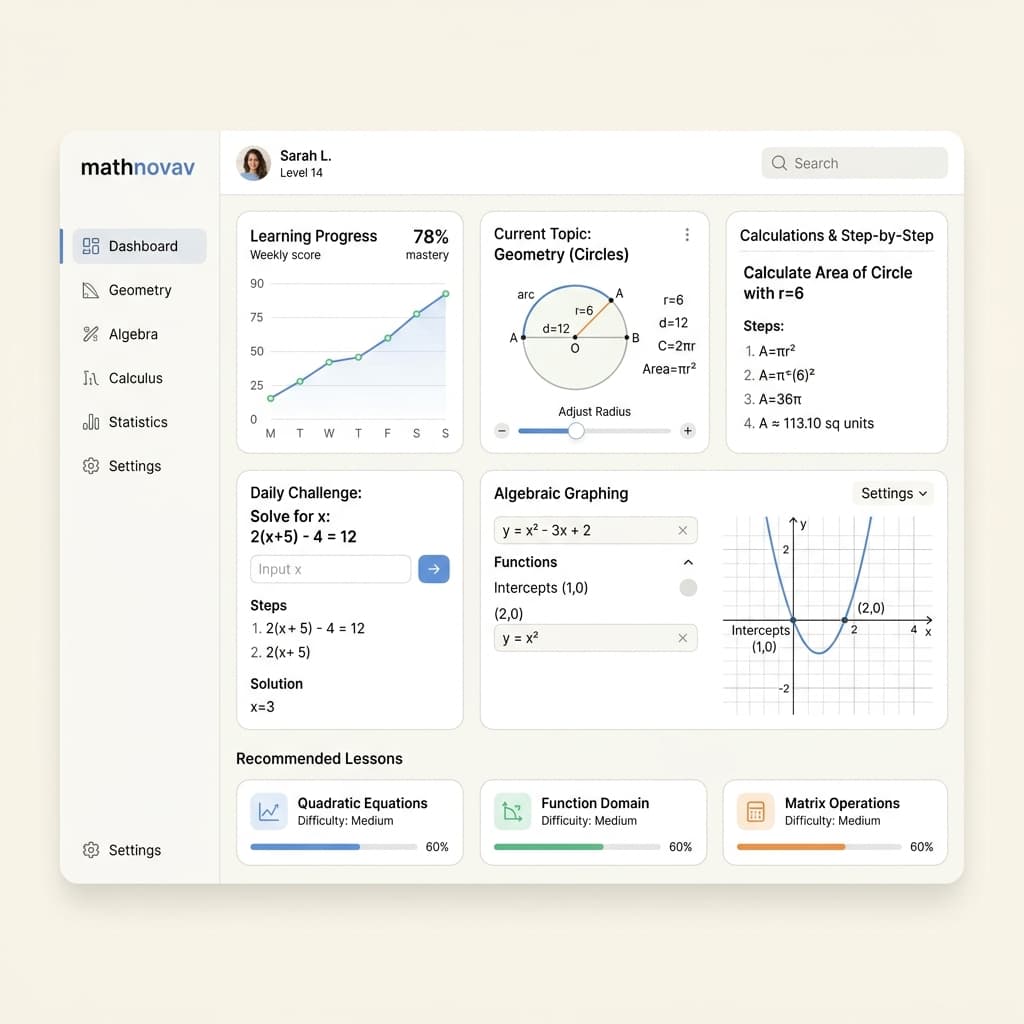mathnovav interface mockup